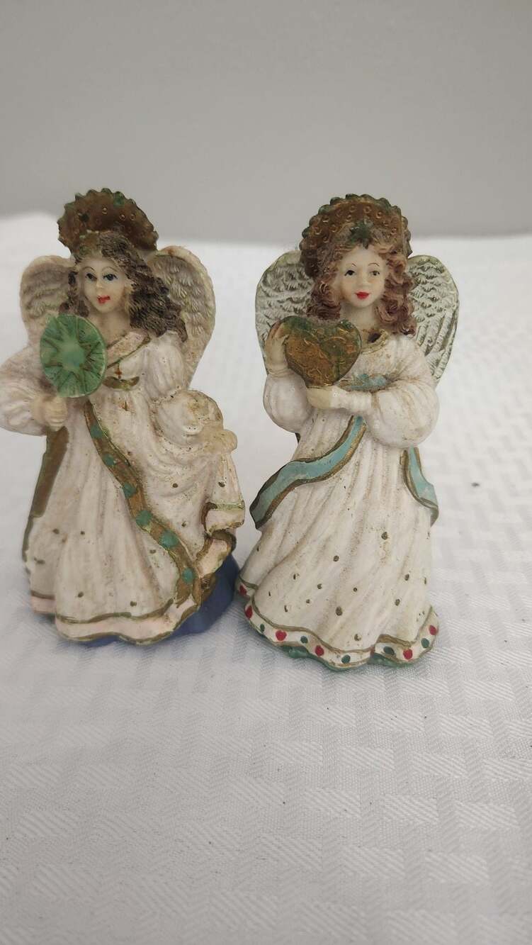 Hermitage Pottery Angel Figurines Set of 2